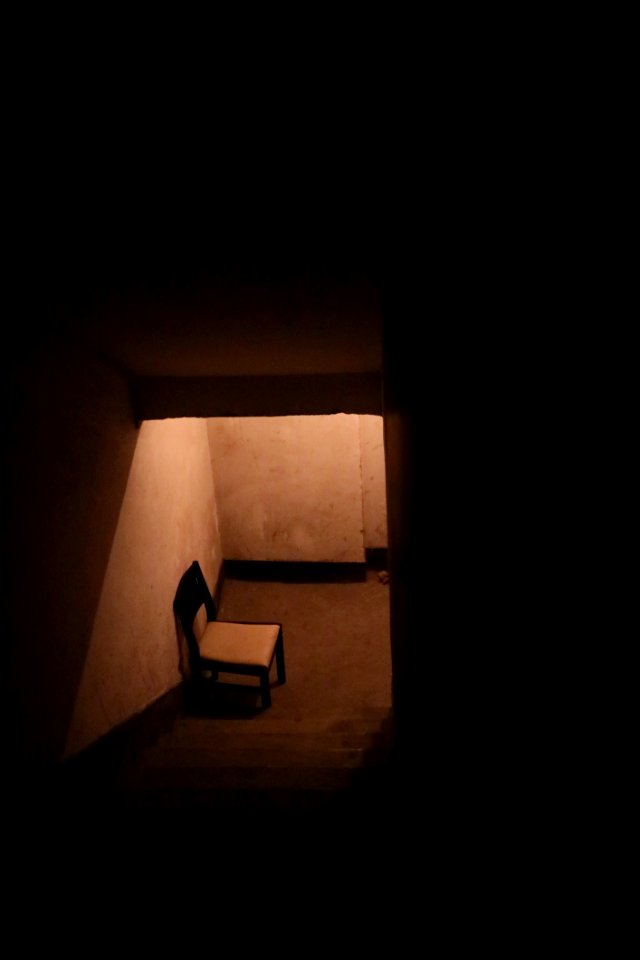 Black And White Wooden Chair Near Stair