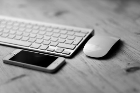 White Keyboard IPhone And Mouse