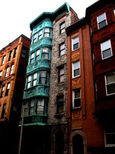 Colorful Brick Row Houses photo
