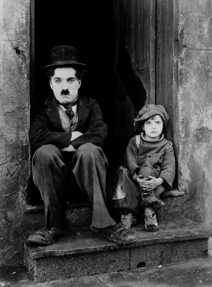 Charlie Chaplin And Boy