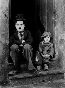 Charlie Chaplin And Boy photo