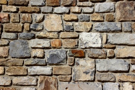 Gray Brown And Black Brick Stone Wall photo