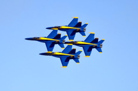 Blue And Yellow Fighter Plane Exhibition