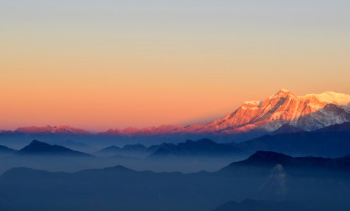 Sunset Over Himalayas Mountains