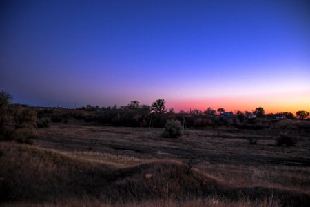 Sunset Over Country Field