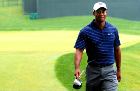 Tiger Woods On Golf Course photo