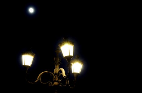 Streetlight Illuminated At Night