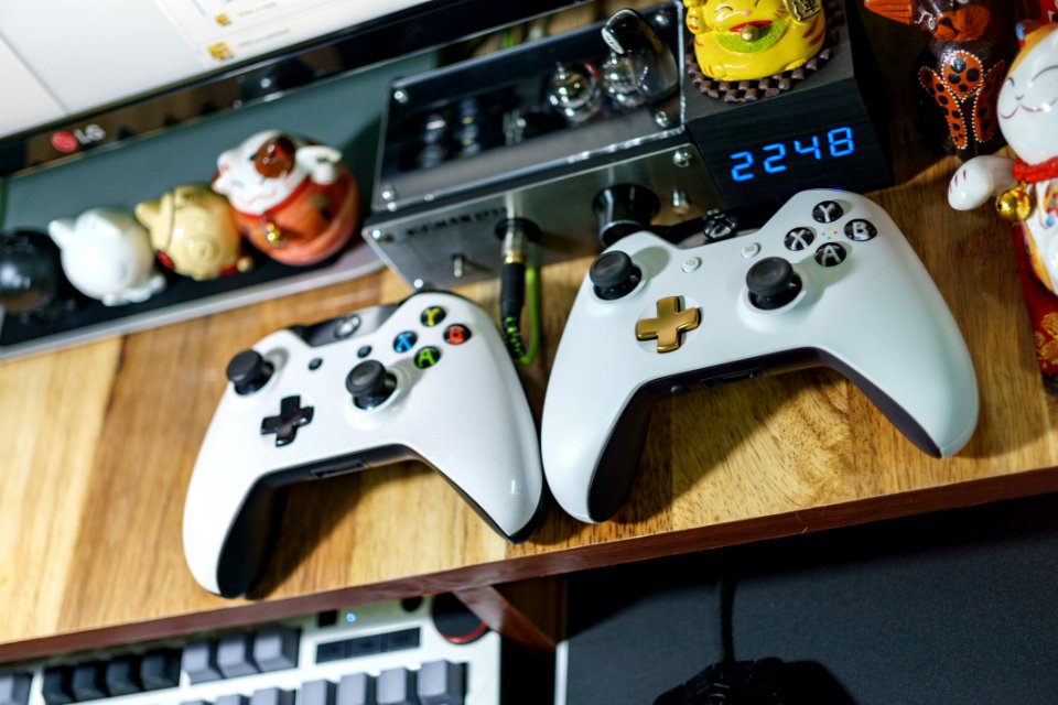 Game Controllers On Shelf