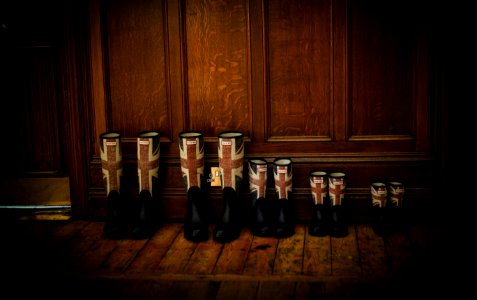 Black Red And Blue England Flag Print Rain Boots