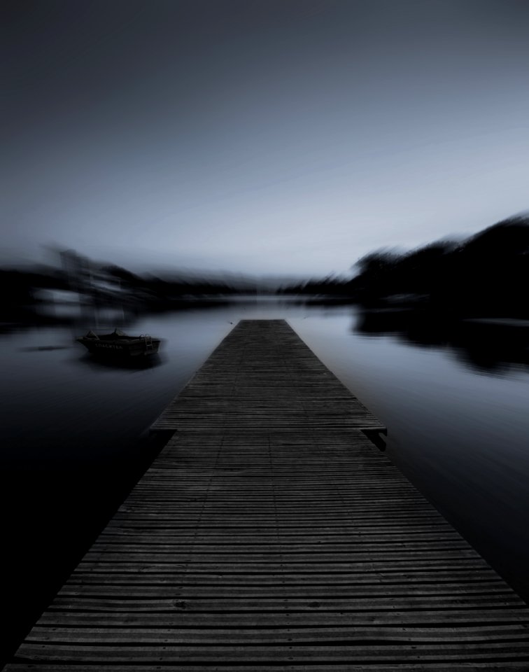 Grayscale Photo Of Dock