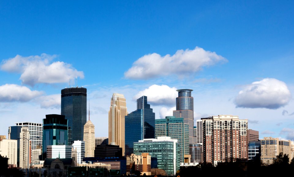 Skyline of Minneapolis, Minnesota Original image from Carol M. Highsmith’s America, Library of Congress collection.