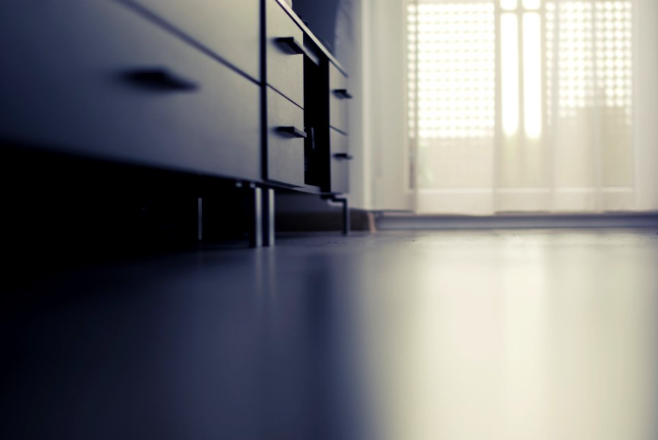 Black Cabinet Near White Curtain