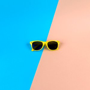 Yelllow Framed Wayfarer Sunglasses photo