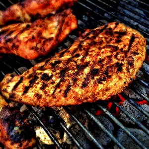 Meat On Barbecue Grill