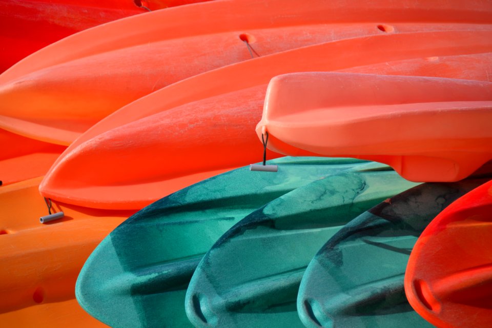 Red And Blue Canoes