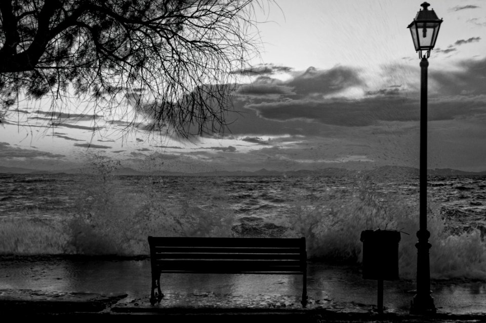 Grayscale Photo Of Seaside