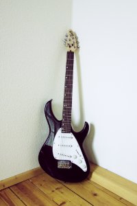 Black And White Electric Guitar photo