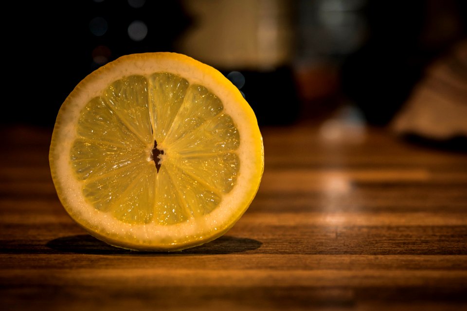 Sliced Lemonade On Brown Wooden Surface