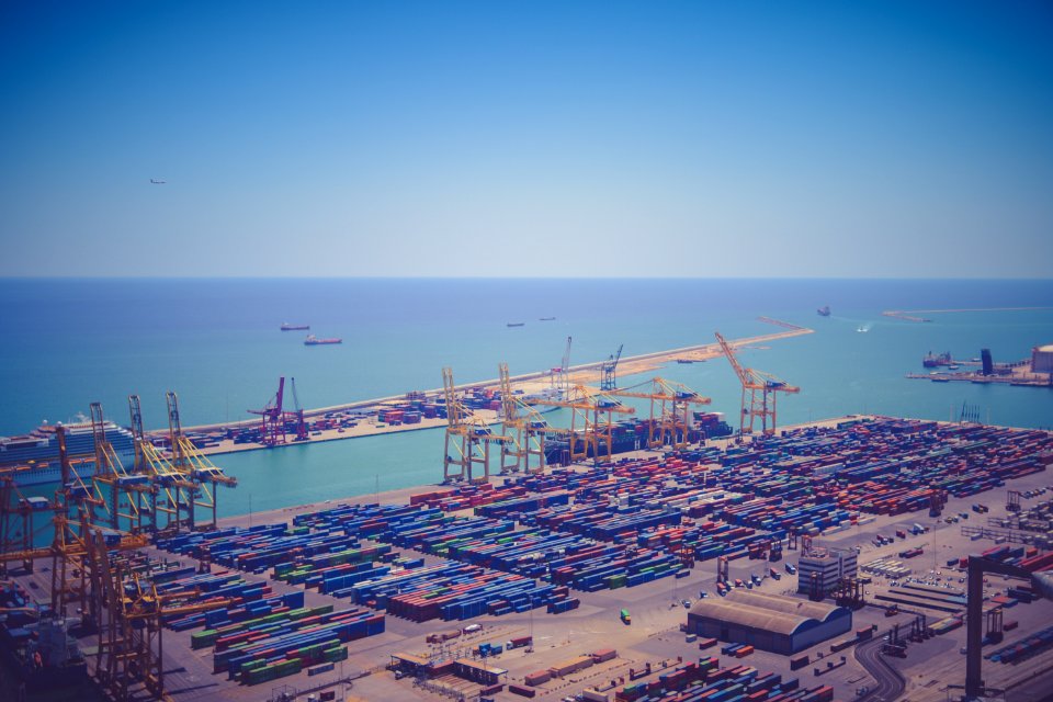 Intermodal Container Port During Daytime