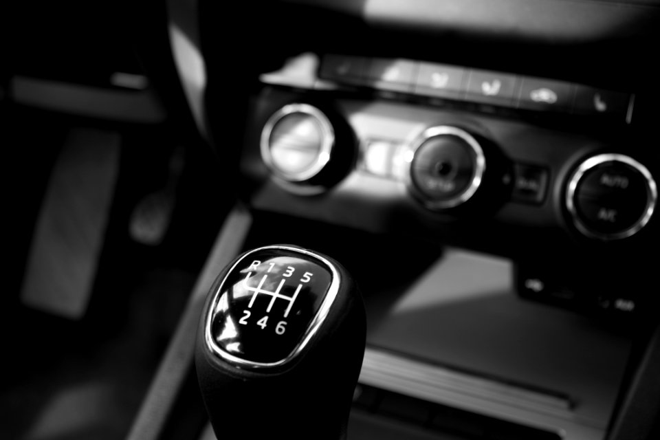 Black Car Panel And Car Shift Gear