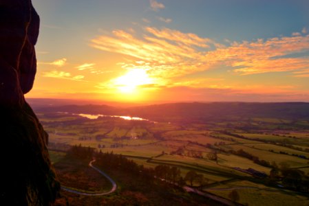 Aerial View Of Green Grass Field During Sunset photo