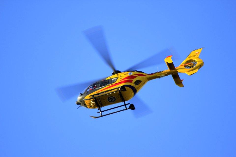 Yellow Hellicopter Flying