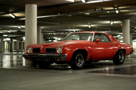Muscle Car Parked In Garage
