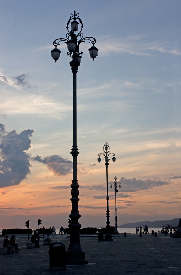 Clouds street lights trieste