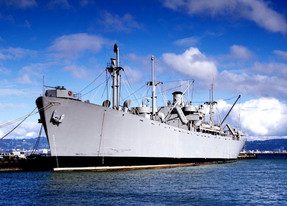 Liberty Ship S.S. Jeremiah O'Brien slid down the ways at the New England Shipbuilding Corporation in South Portland, Maine.