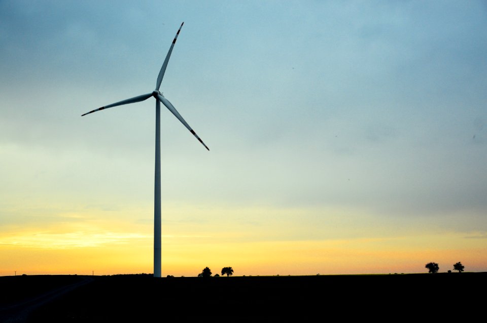 White Turbine During Sunset