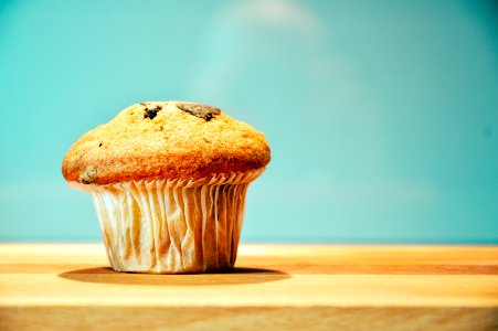 Muffin On Wooden Board