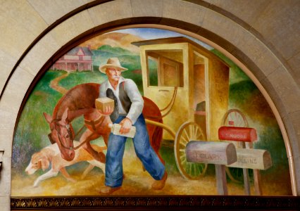 Murals, Louisville Murals-Star Route, by Frank Weathers Long at the Gene Snyder U.S Courthouse & Custom House, Louisville, Kentucky (2011) by Carol M. Highsmith. Original image from Library of Congress. photo