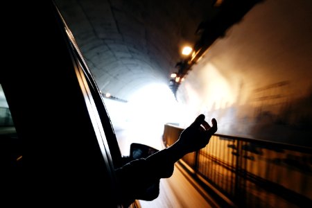 Hand Outside Car In Tunnel