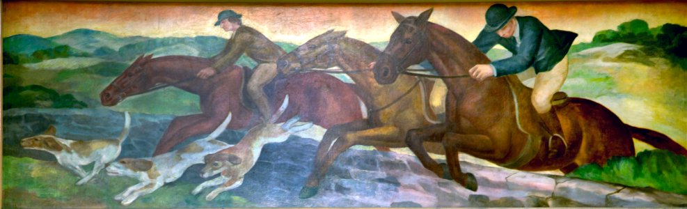 Murals, Louisville Murals-Fox Hunting, by Frank Weathers Long at the Gene Snyder U.S Courthouse & Custom House, Louisville, Kentucky (2011) by Carol M. Highsmith. Original image from Library of Congress.