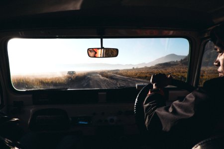 Man Driving His Car