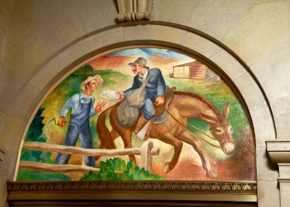 Murals, Louisville Murals-Rural Free Delivery, by Frank Weathers Long at the Gene Snyder U.S Courthouse & Custom House, Louisville, Kentucky (2011) by Carol M. Highsmith. Original image from Library of Congress. photo