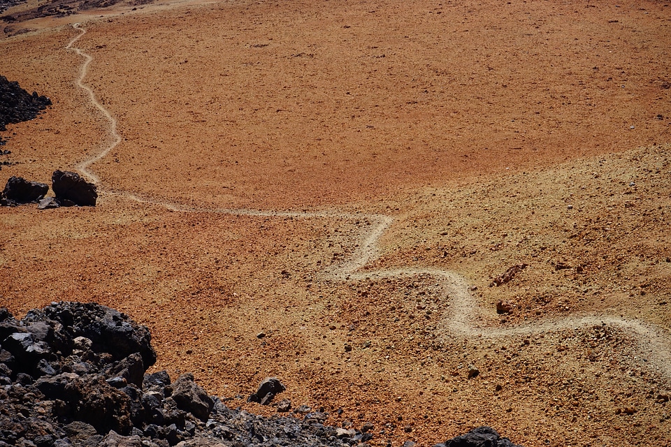 Sand desert lunar landscape