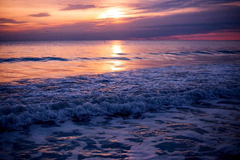Sea Waves During Sun Set