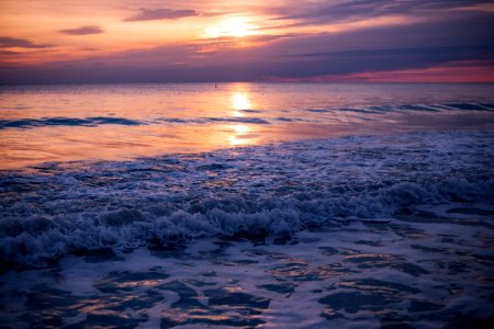 Sea Waves During Sun Set