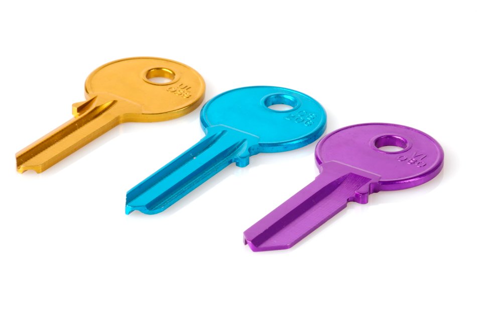 Three Keys In A White Background Photo