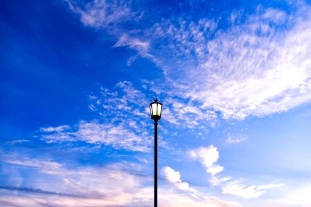 Streetlamp Against Blue Skies