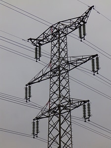 Transmission line current aerial photo