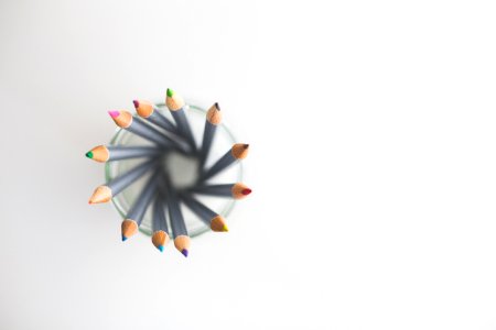 Top View Of Colored Pencils