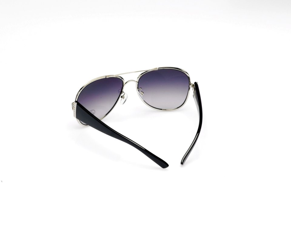 Black Grey Framed Aviator Style Sunglasses