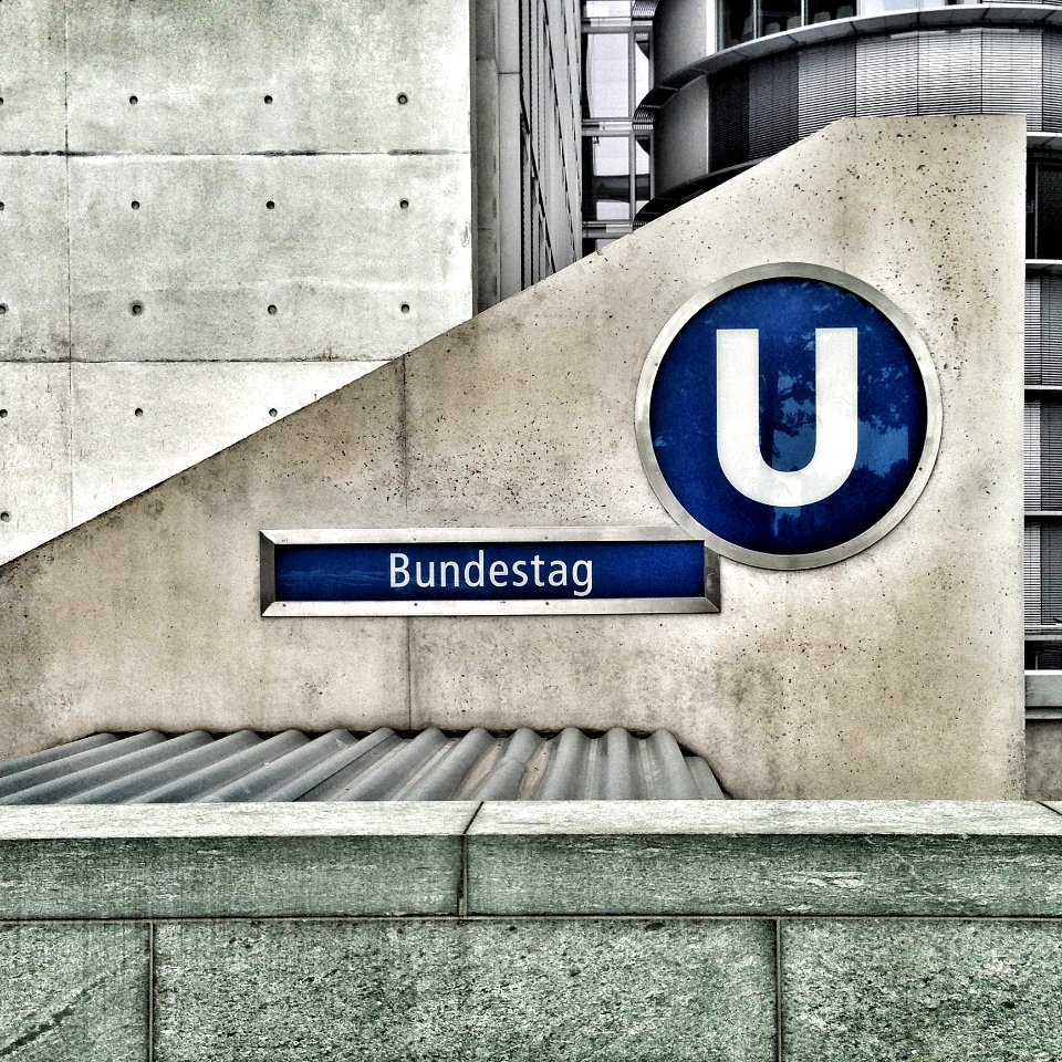 Bundestag Logo On Cement Wall