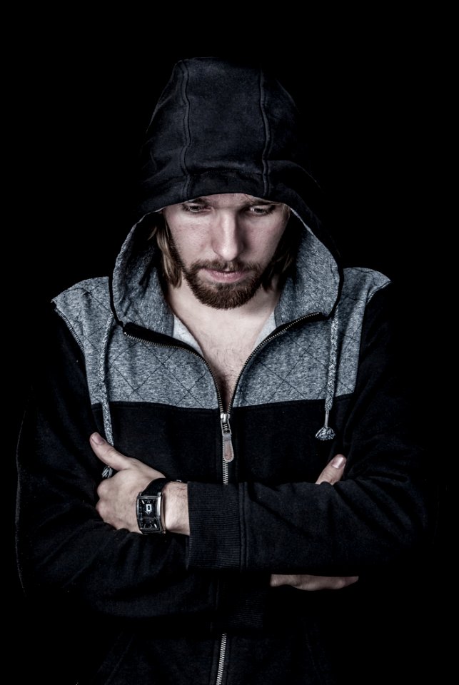 Portrait Of Man In Hoodie