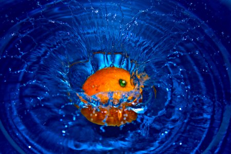 Orange Drop In Water In Time Laps Photography photo