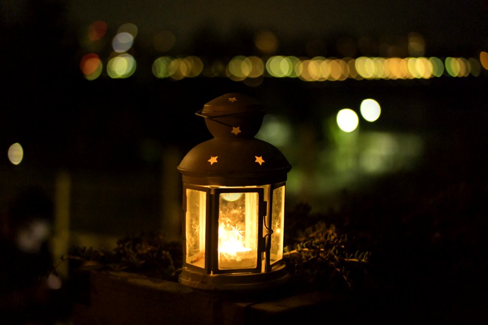 Yellow Lantern During Night