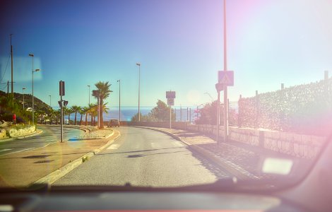 Driving Along An Ocean Road photo