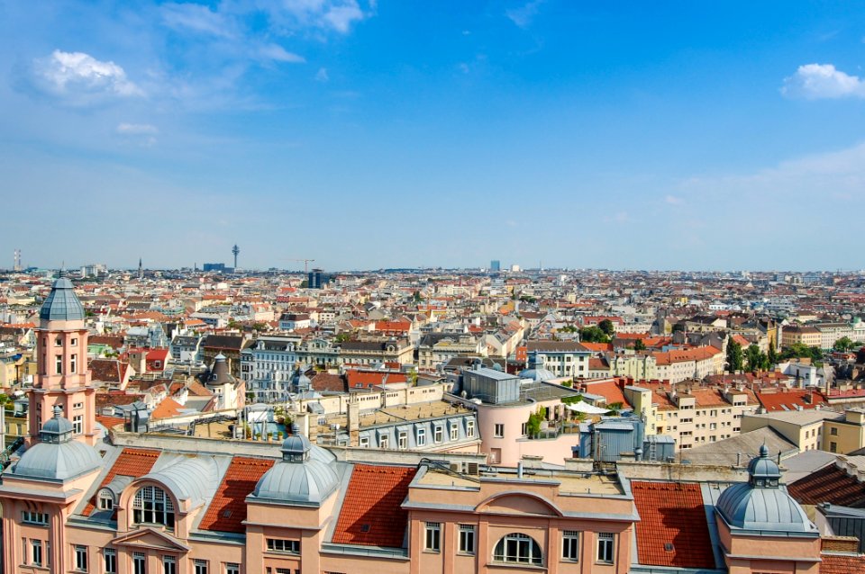 View Over The Rooftops In A City